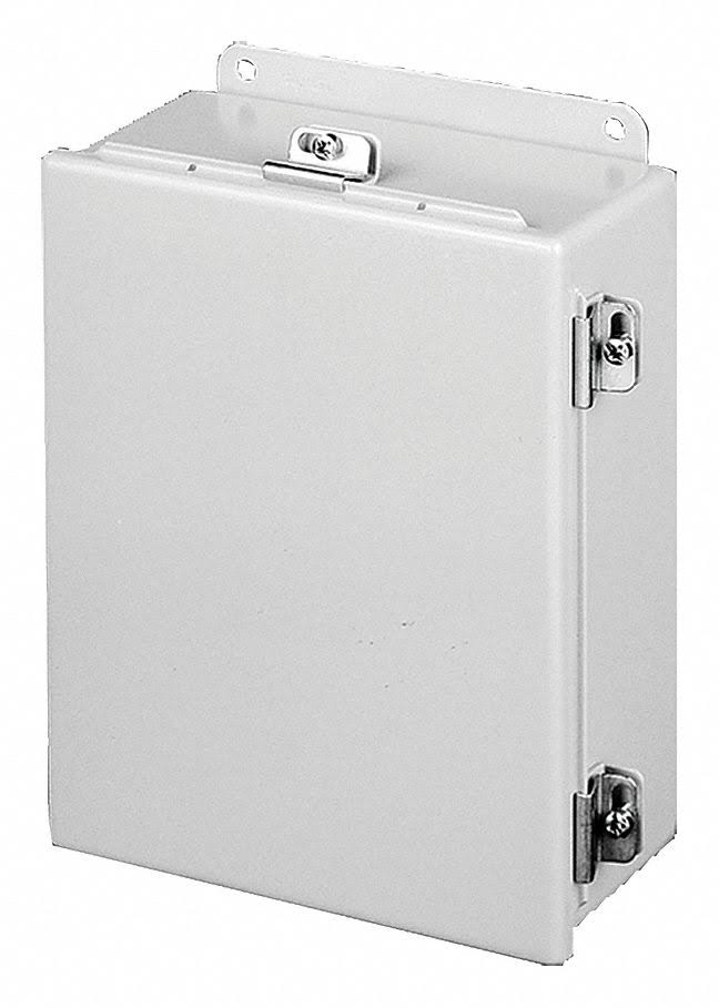 16 inH x 14 inW x 6 inD Metallic Enclosure, Gray, Quick Release Latch D44089