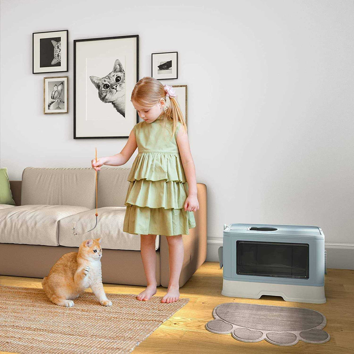 Enclosed Cat Litter Box with Lid A8303