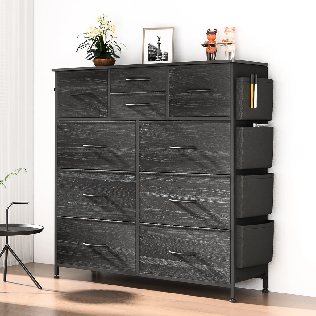 Brown 10 Drawer Fabric Dresser G6697