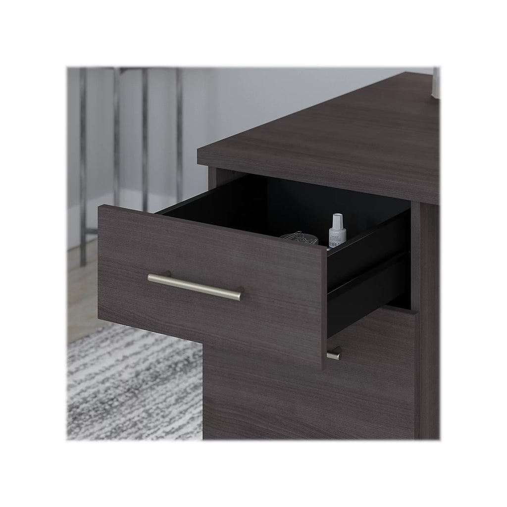 72W Office Desk with Drawers and Hutch in Storm Gray X3856