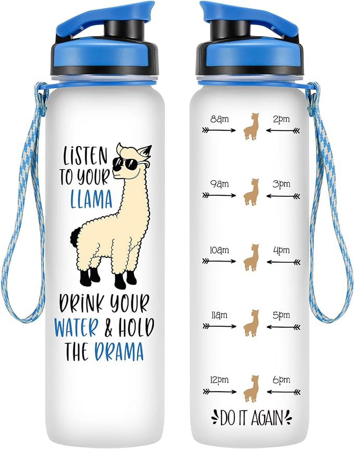 32oz Motivational Tracking Water Bottle with Times to Drink O69438