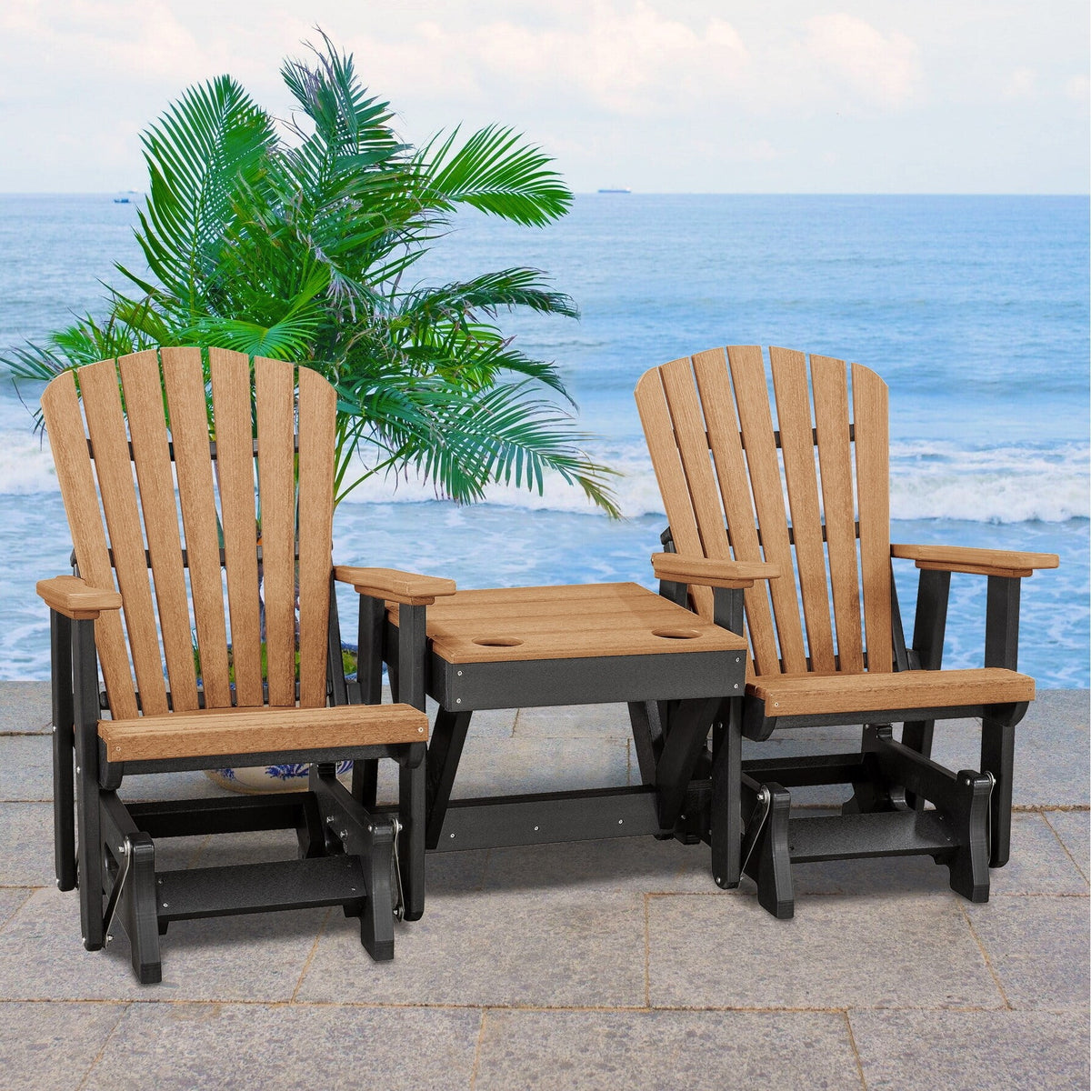 Double Glider with Center Table B53675