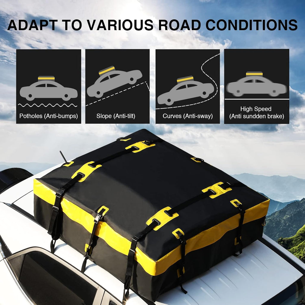 15 Cubic Feet Waterproof Rooftop Cargo Carrier with Anti-Slip Mat B9547