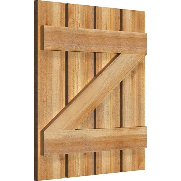 Board-n-Batten Shutters with Z-Bar, Rough Sawn Western Red Cedar O79372