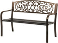 50" Metal Patio Garden Bench with Armrests V668165