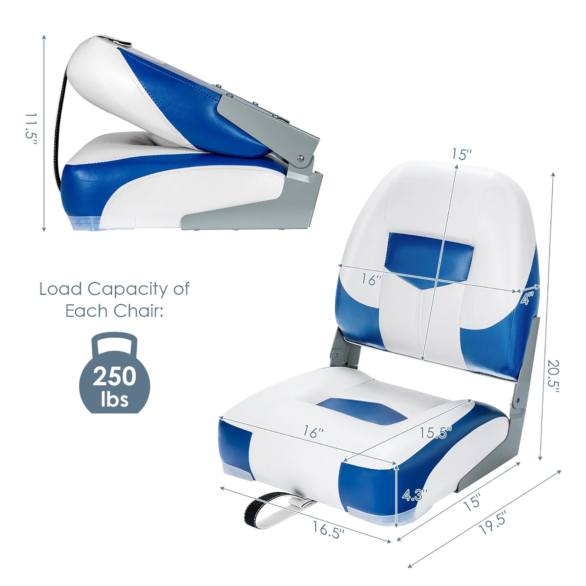 Set of 2 Folding Boat Seat E676693