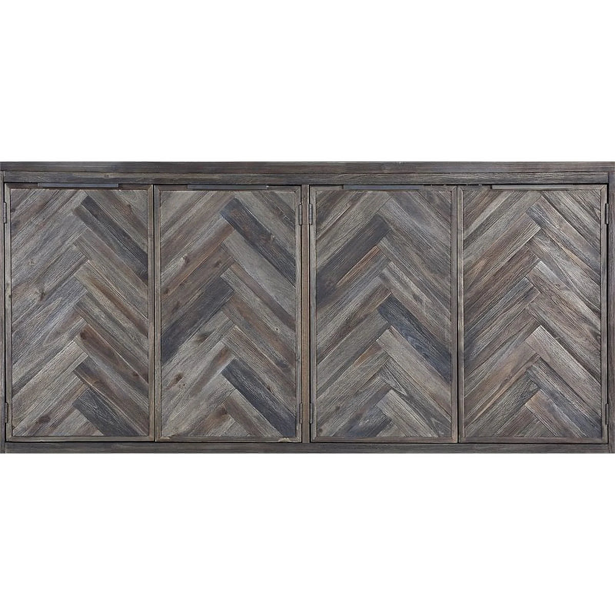 Solid Wood Herringbone 4-Door Credenza U3582
