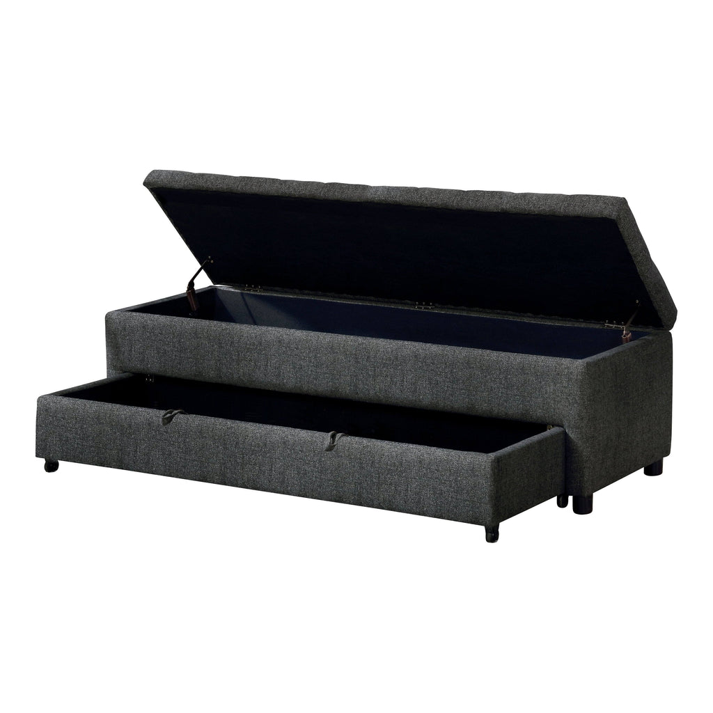 Dark Grey Tufted Storage Bench Y2772