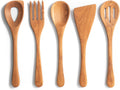 Cast Iron 5 Piece Kitchen Utensil Set with Wooden Cooking Utensils O48015