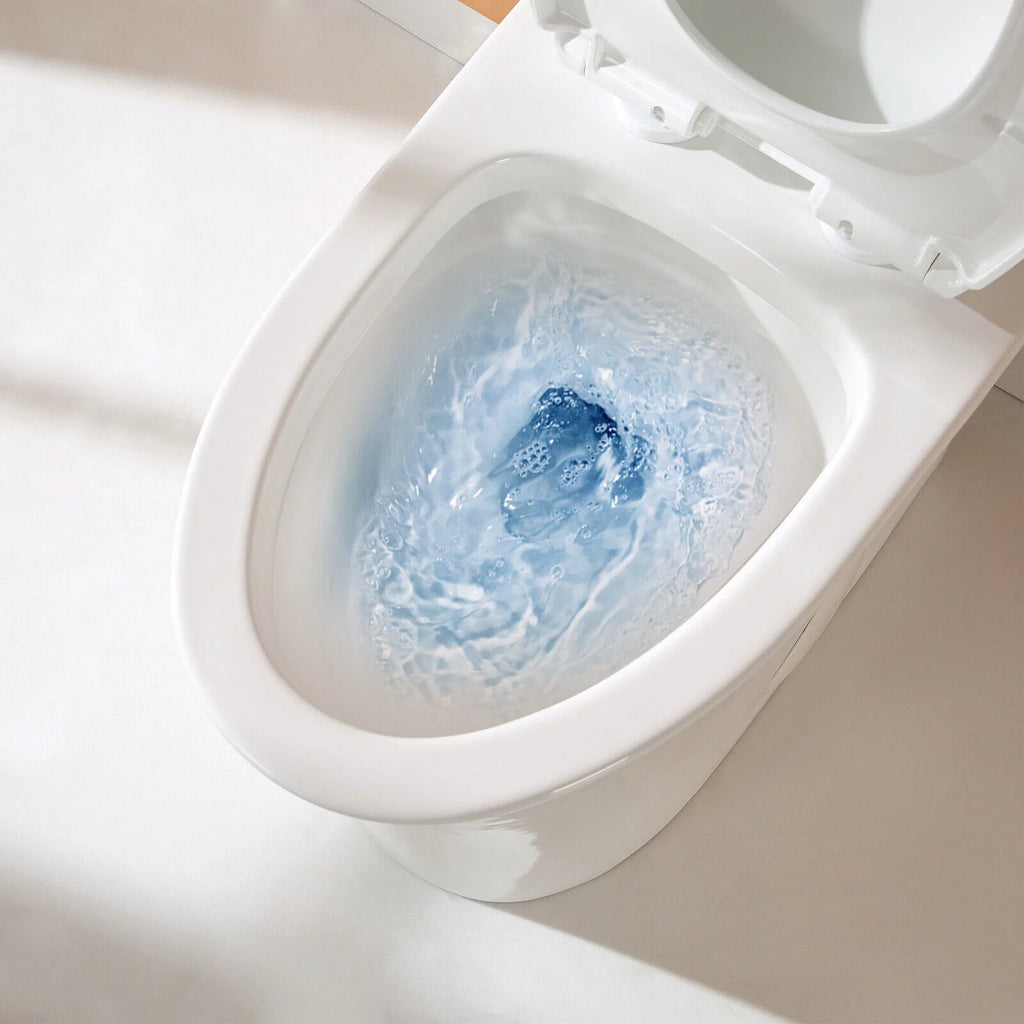 Elongated One Piece Toilet with Comfort Chair Seat, Dual Flush, White L61805