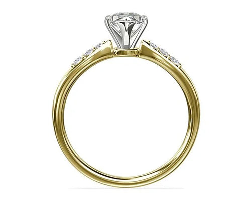 0.65 Carat Marquise Cut Real Diamond Solitaire Ring in Solid 14K Yellow Gold Size 7 A55314