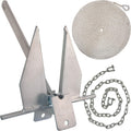 Galvanized Fluke Anchor Kit with Rope, Shackles, Chain for Boats 18-32ft R412982