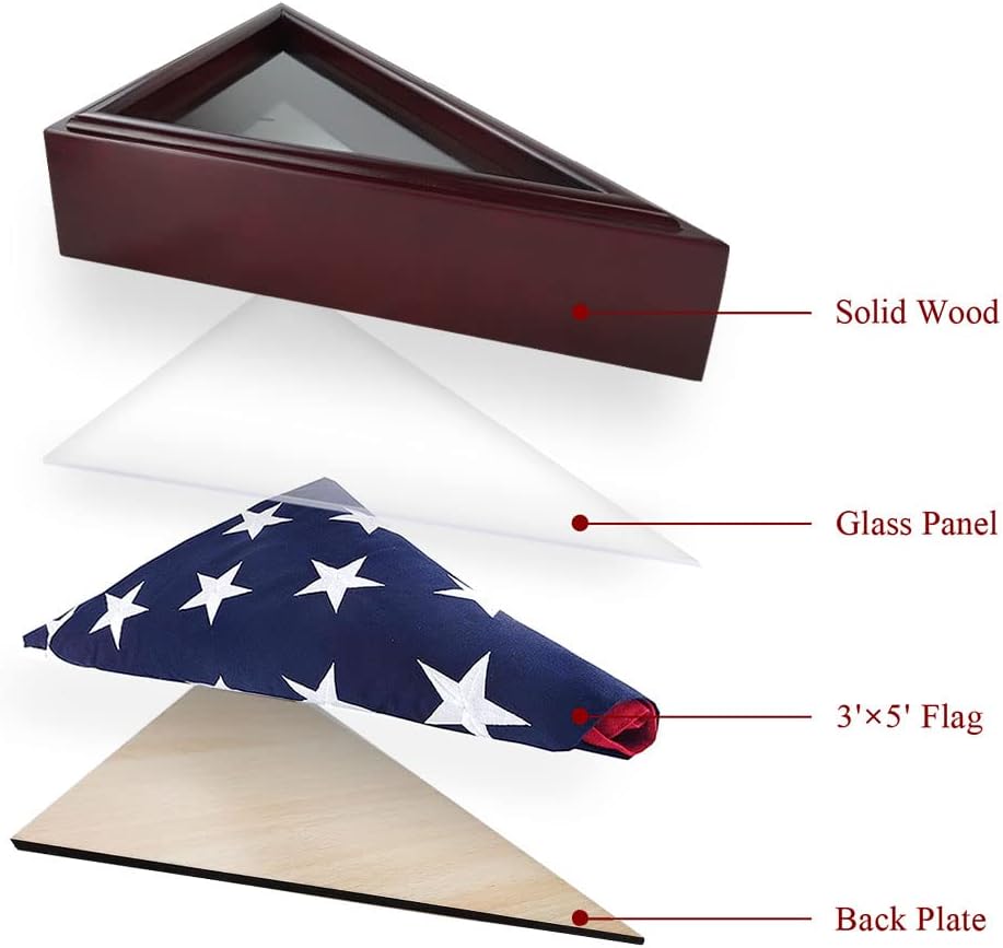Mahogany Finish Wooden Flag Display Case G57968