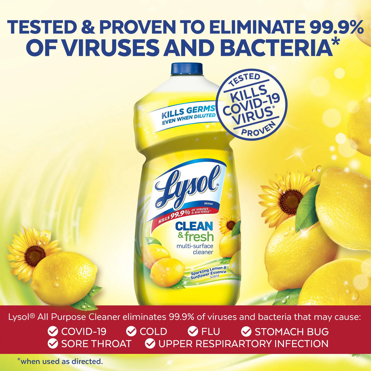 Multi-Surface Cleaner Sparkling Lemon And Sunflower Essence 40 Fl Oz Pack Of 3 P41837