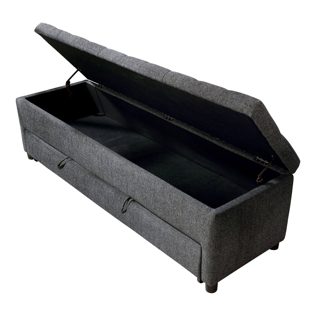 Dark Grey Tufted Storage Bench Y2772