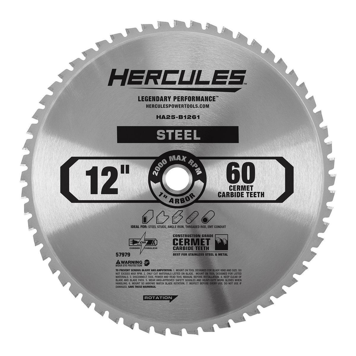 12 in. 60T Metal-Cutting Circular Saw Blade E52241