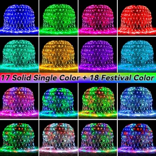 10 x 10ft 240 LED 35 Colors Changing Net Lights J36141
