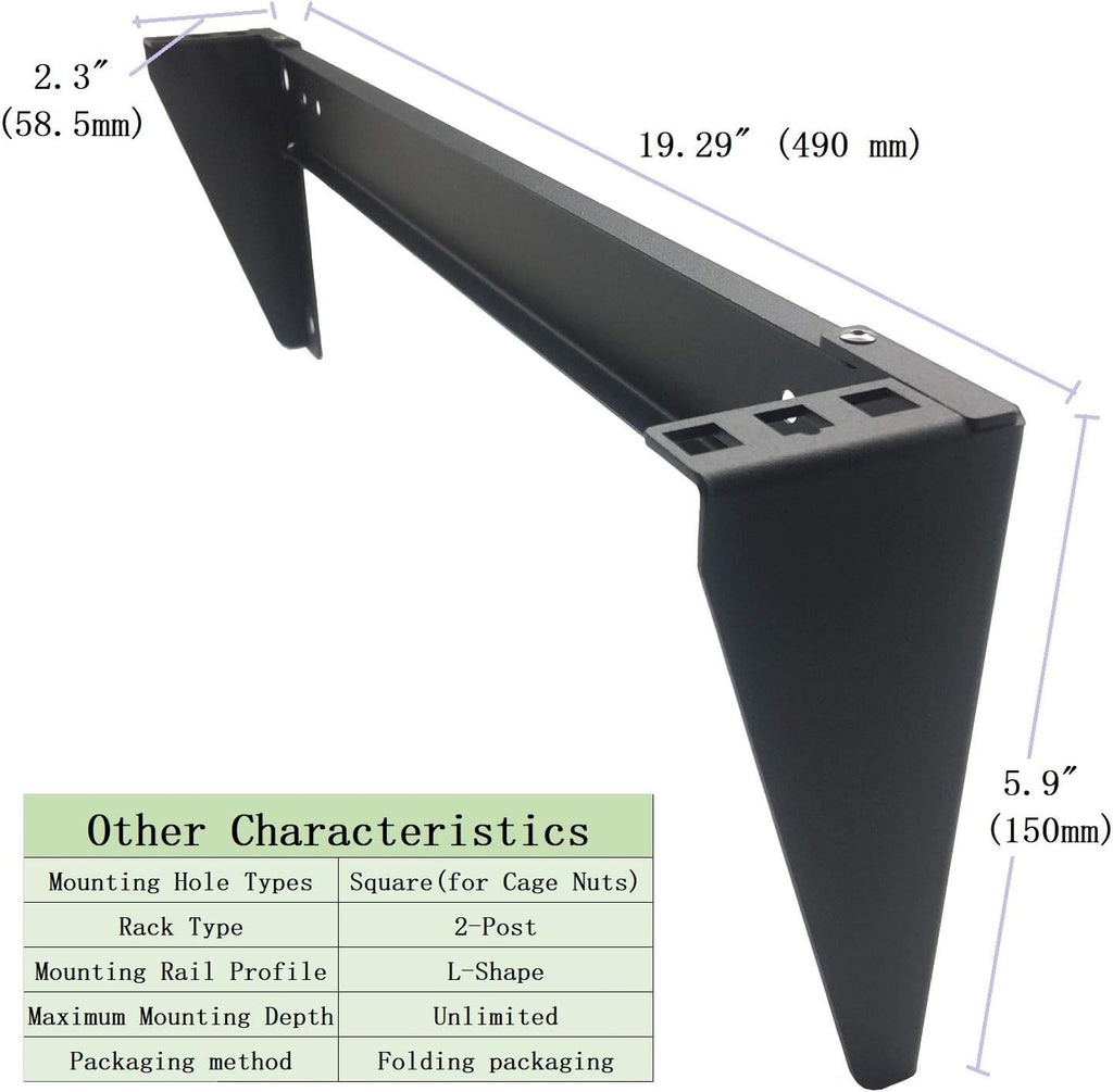 19 Inch 1U Heavy Duty Wall Mountable Server Rack Pack of 2 B243
