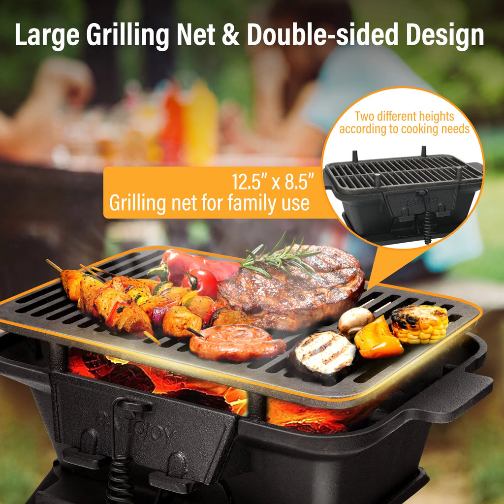 Portable Heavy Duty Cast Iron Charcoal Grill X32080