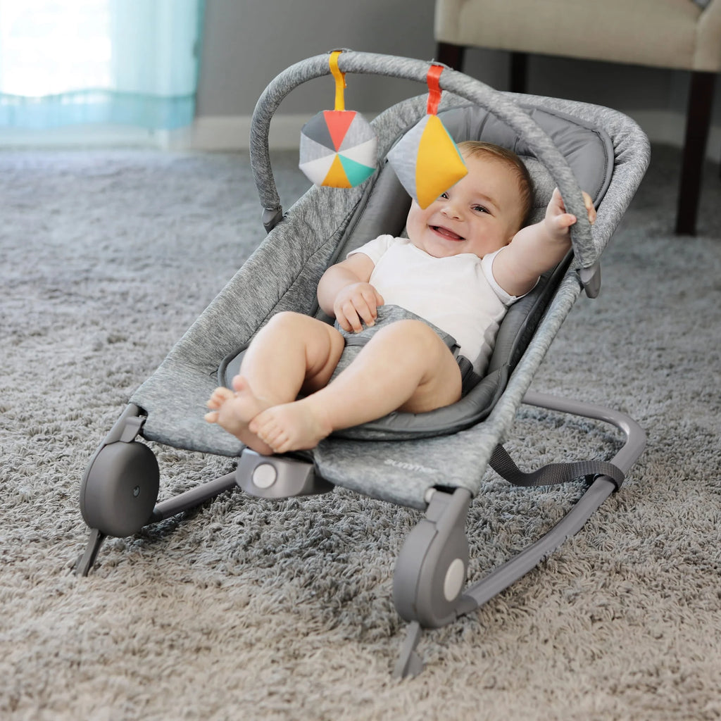 2-in-1 Baby Bouncer & Rocker, Light Gray Tweed B609157