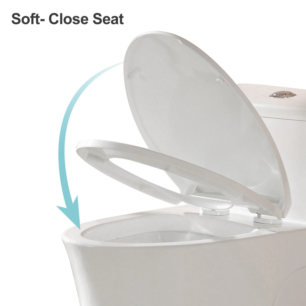 Elongated One Piece Toilet with Comfort Chair Seat, Dual Flush, White L61805