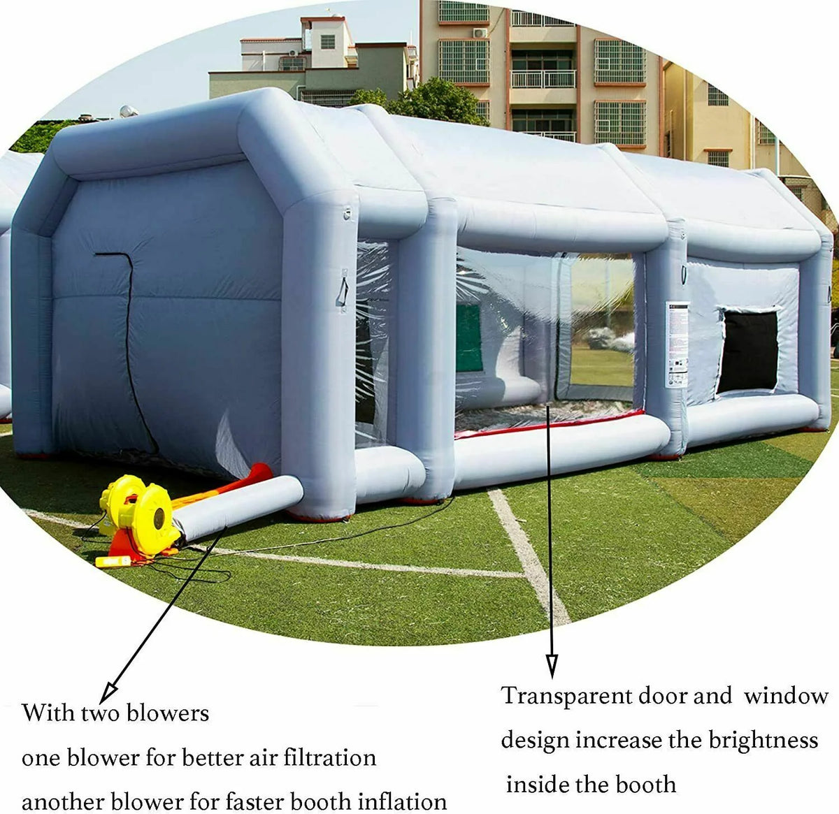 Inflatable Paint Booth 28x15x10Ft with 2 Blowers M694