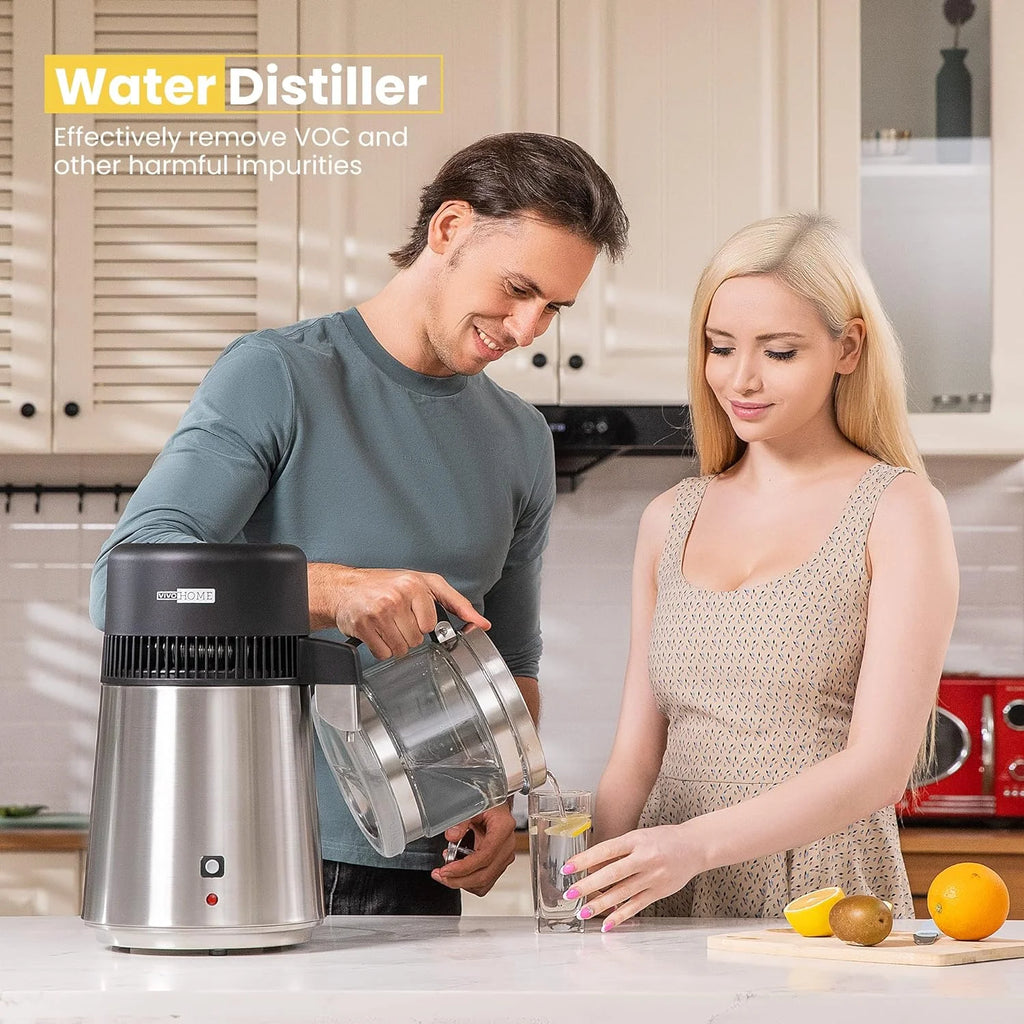4L Brushed 304 Stainless Steel Water Distiller K669