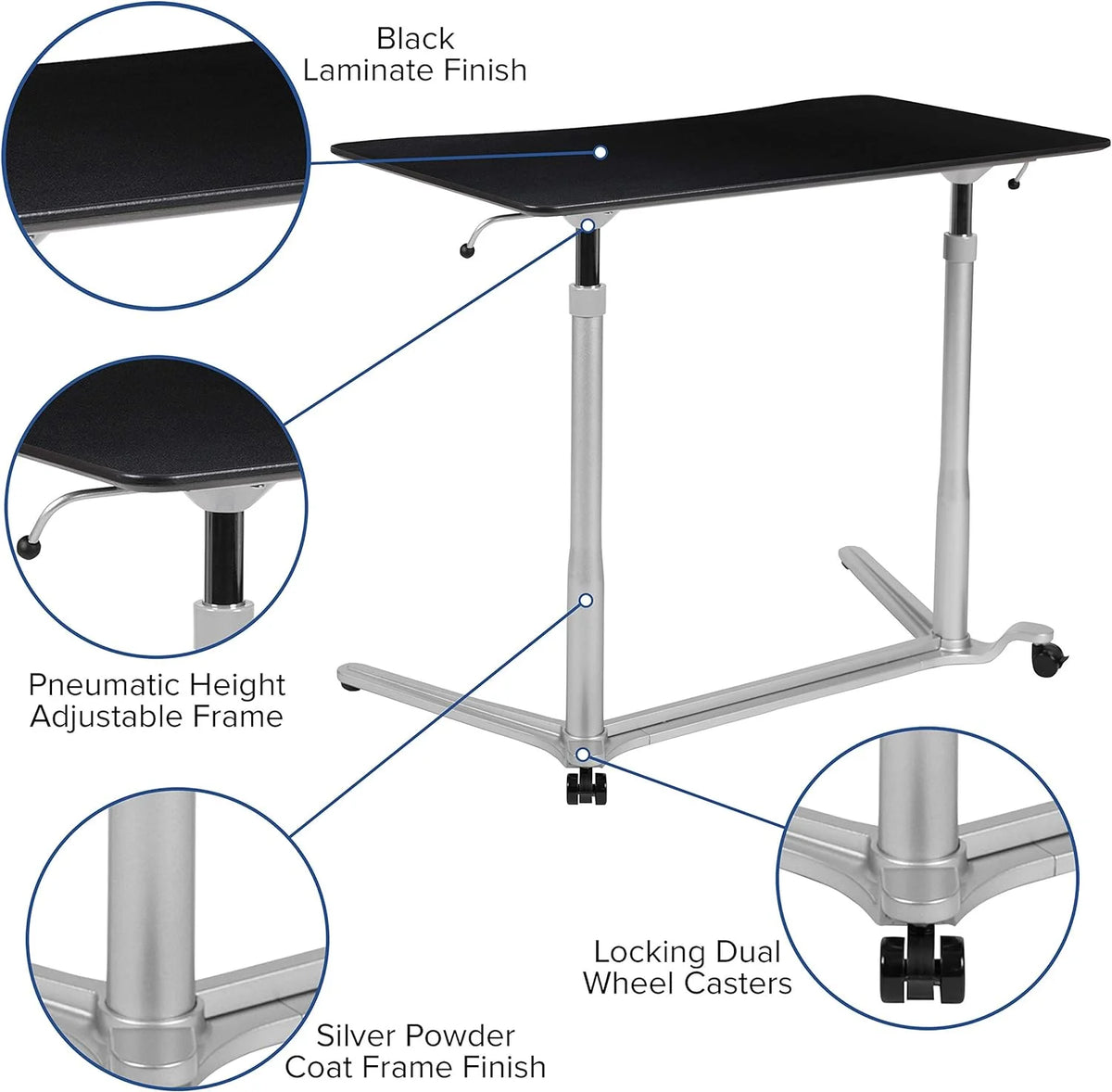 Black Ergonomic Standing Desk S418