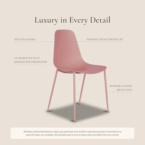 Pistachio Green Plastic Dining Chairs Set of 4 with Metal Legs A8921