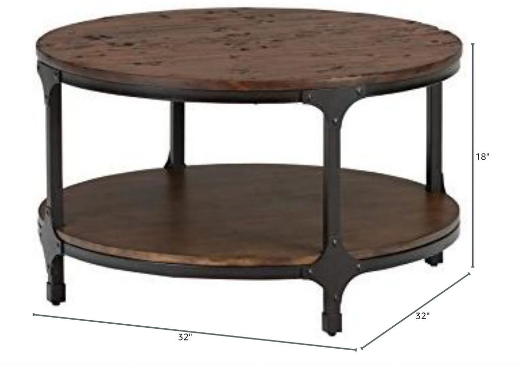 Pine Wood Round Coffee Table A94051