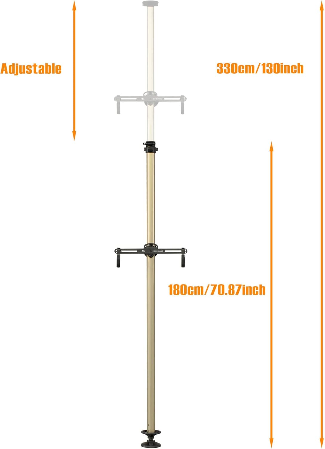 Floor to Ceiling Indoor 2 Bike Bicycle Vertical Dual Hanger Parking Rack Storage Pole Stand A821