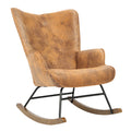 Brown Polyester Rocking Chair with Wooden Base O951294