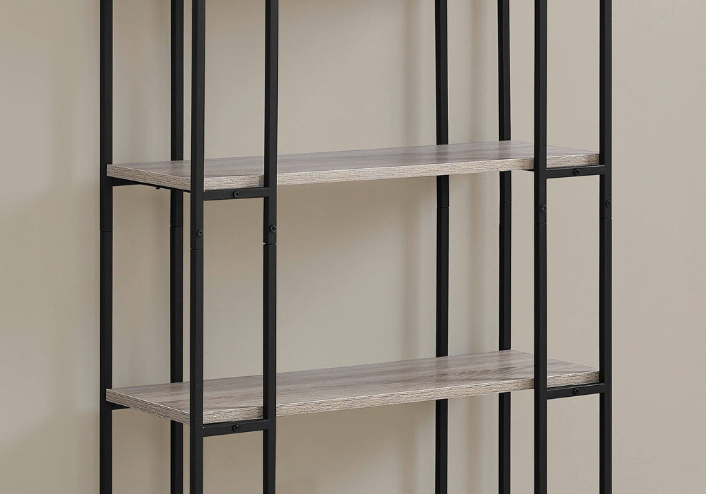 Dark Taupe Black MDF Metal Bookcase B3162