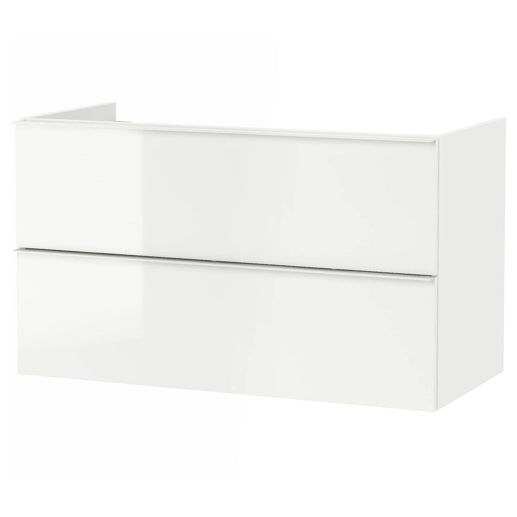 High Gloss White Sink Cabinet with 2 Drawers C22691