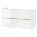 High Gloss White Sink Cabinet with 2 Drawers C22691