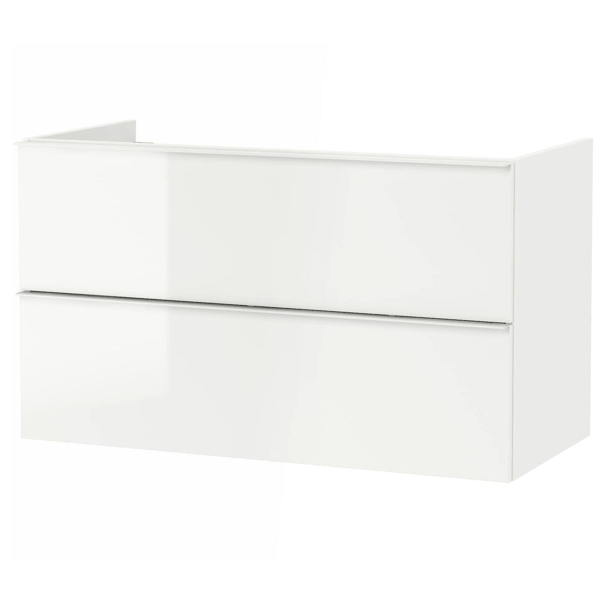High Gloss White Sink Cabinet with 2 Drawers C22691