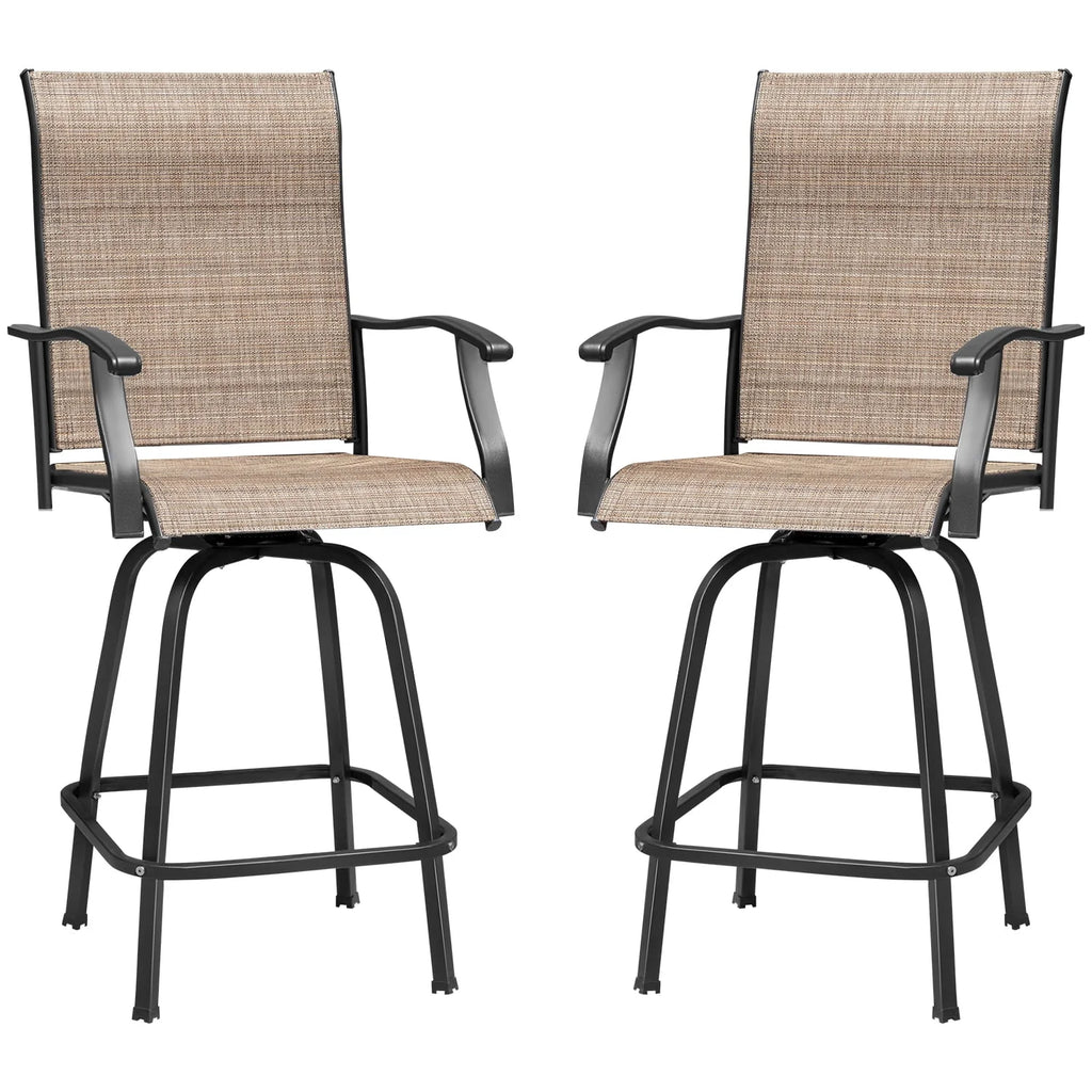 Tan Metal Bistro Chair and Table Set of Three Y349