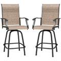 Tan Metal Bistro Chair and Table Set of Three Y349