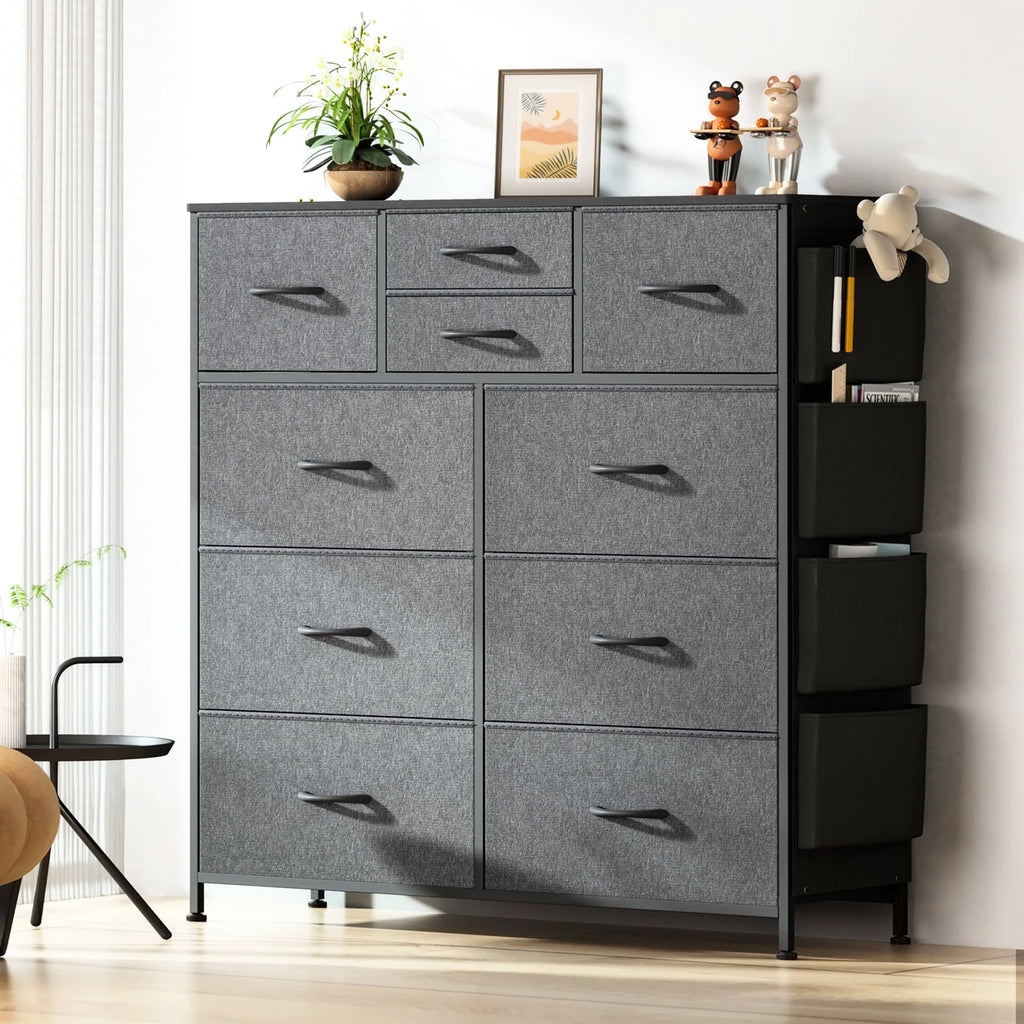 Brown 10 Drawer Fabric Dresser G6697