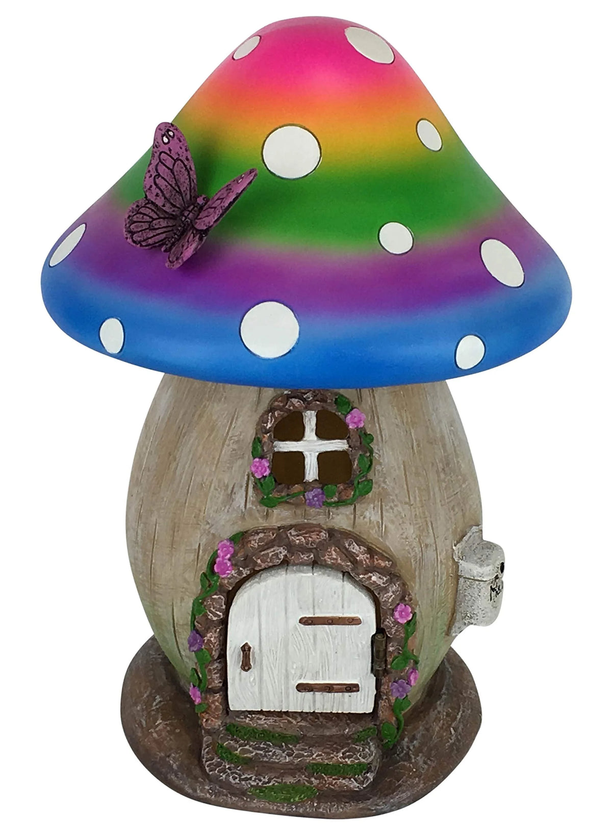Miniature Rainbow Mushroom Fairy House 5-Piece Set R59760