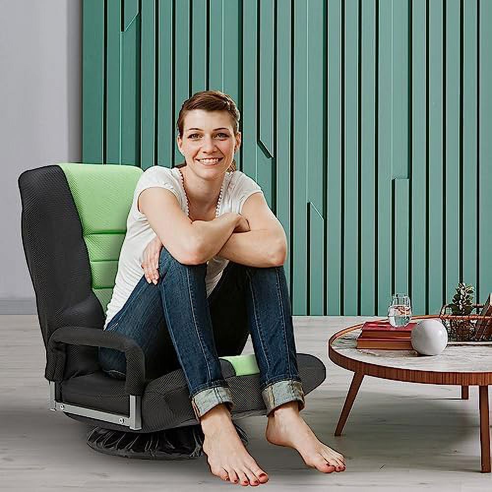 Swivel Floor Gaming Chair with Armrests Folding Video Reclining Sofa S464