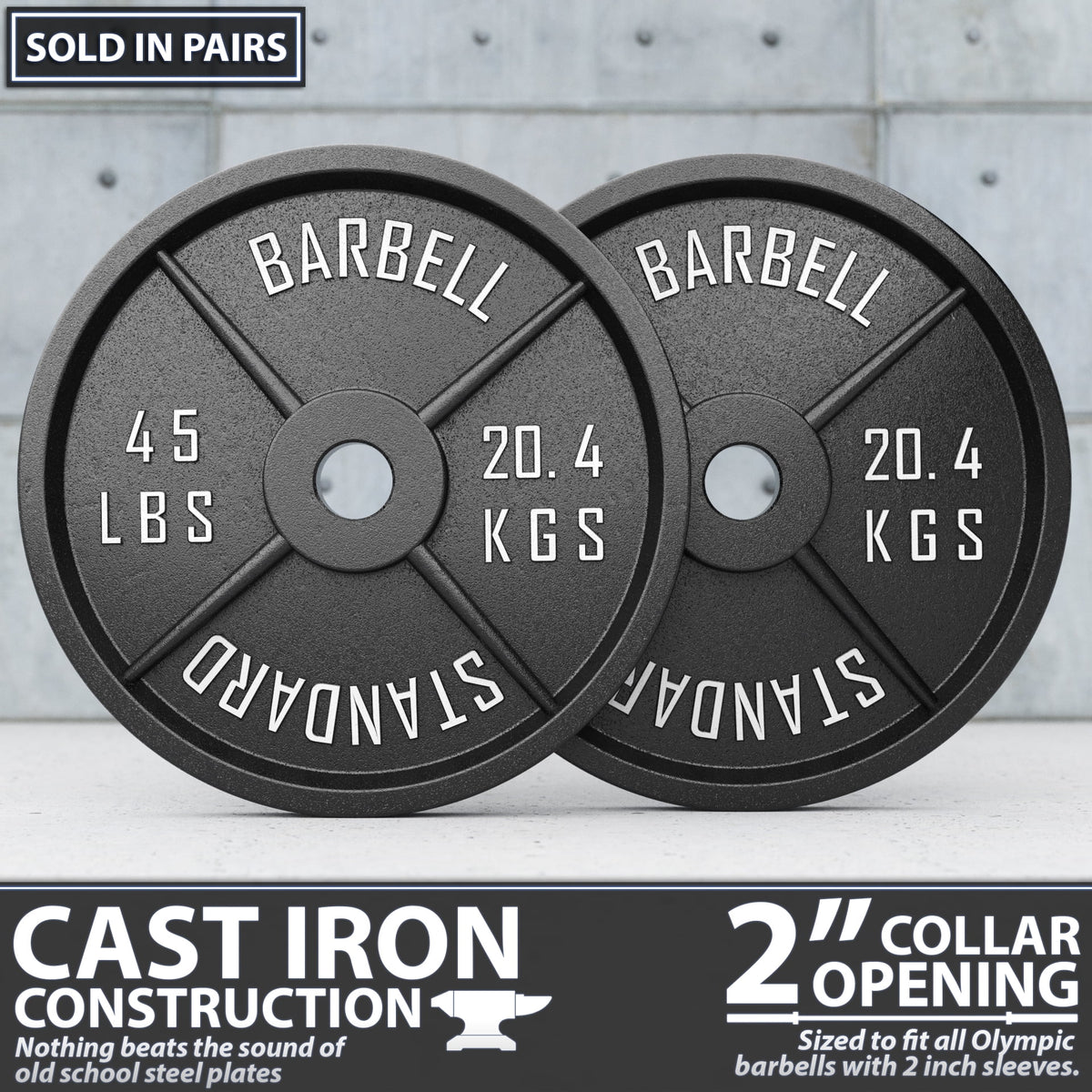 45 lb Pair Metal Weight Plates P8264
