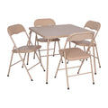 Tan 5 Pcs Folding Game Table and Chair Set J7383
