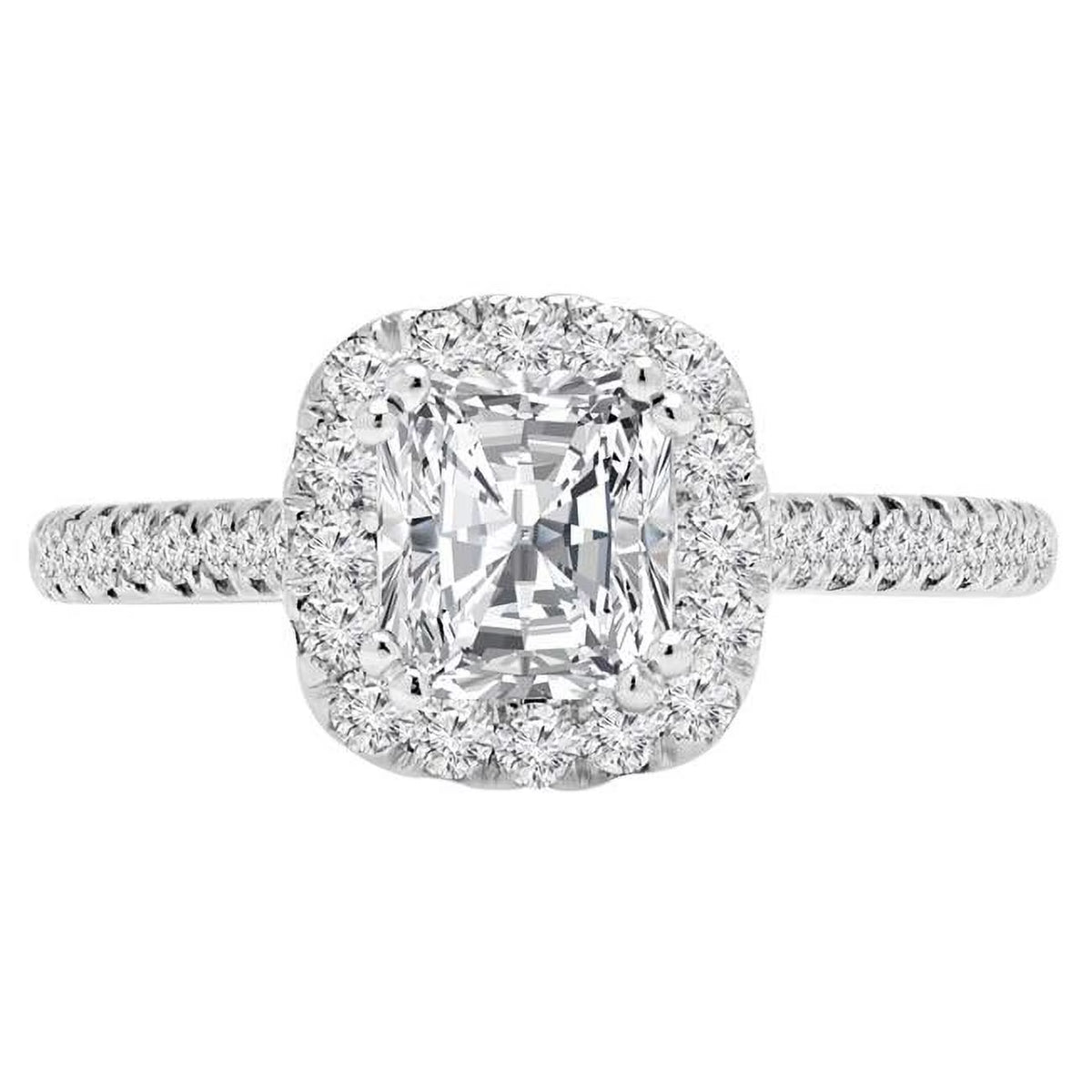 14K White Gold Radiant Diamond Engagement Ring G779
