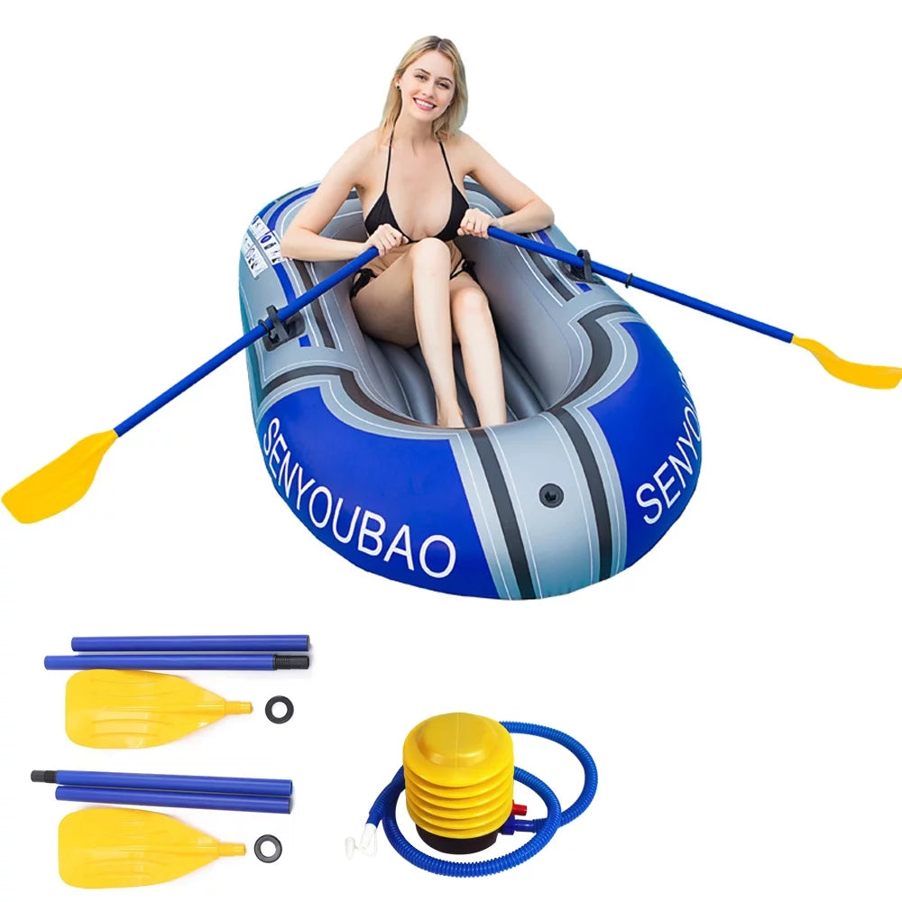 PVC 1-Person Inflatable Boat Set with Paddle and Air Pump E99799