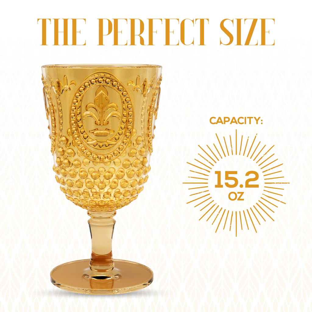 Set of 4 15-Ounce Amber Acrylic Wine Glasses X5047