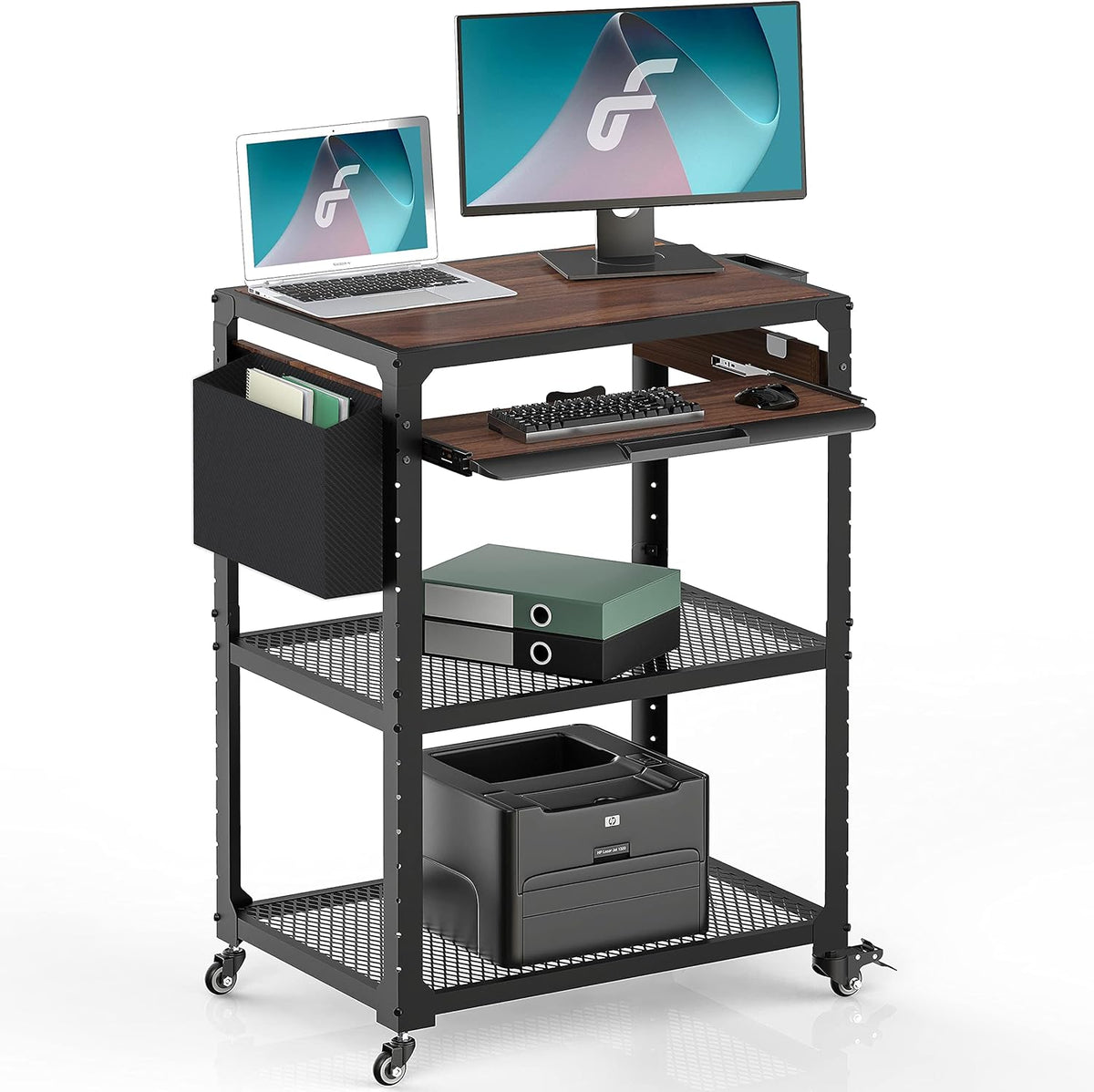 Metal Rolling Storage Cart with Adjustable Shelves E1345
