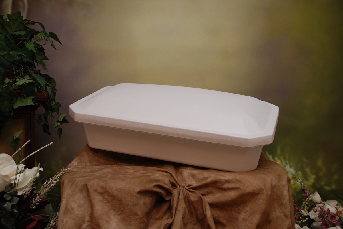 White/Pink Medium Pet Casket P418