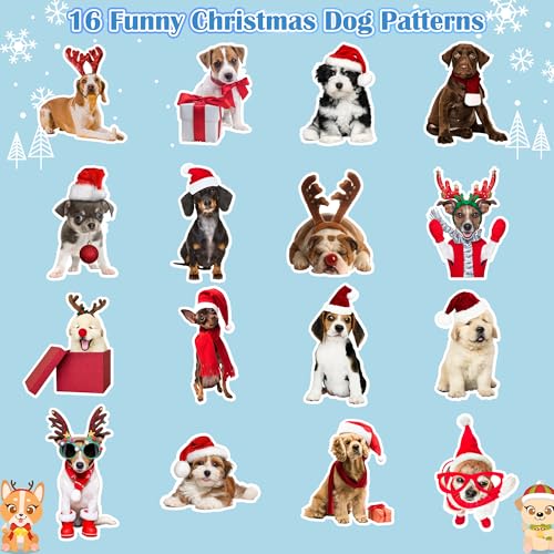Christmas Dog Sticker Rolls 1000Pcs Vinyl Stickers A829