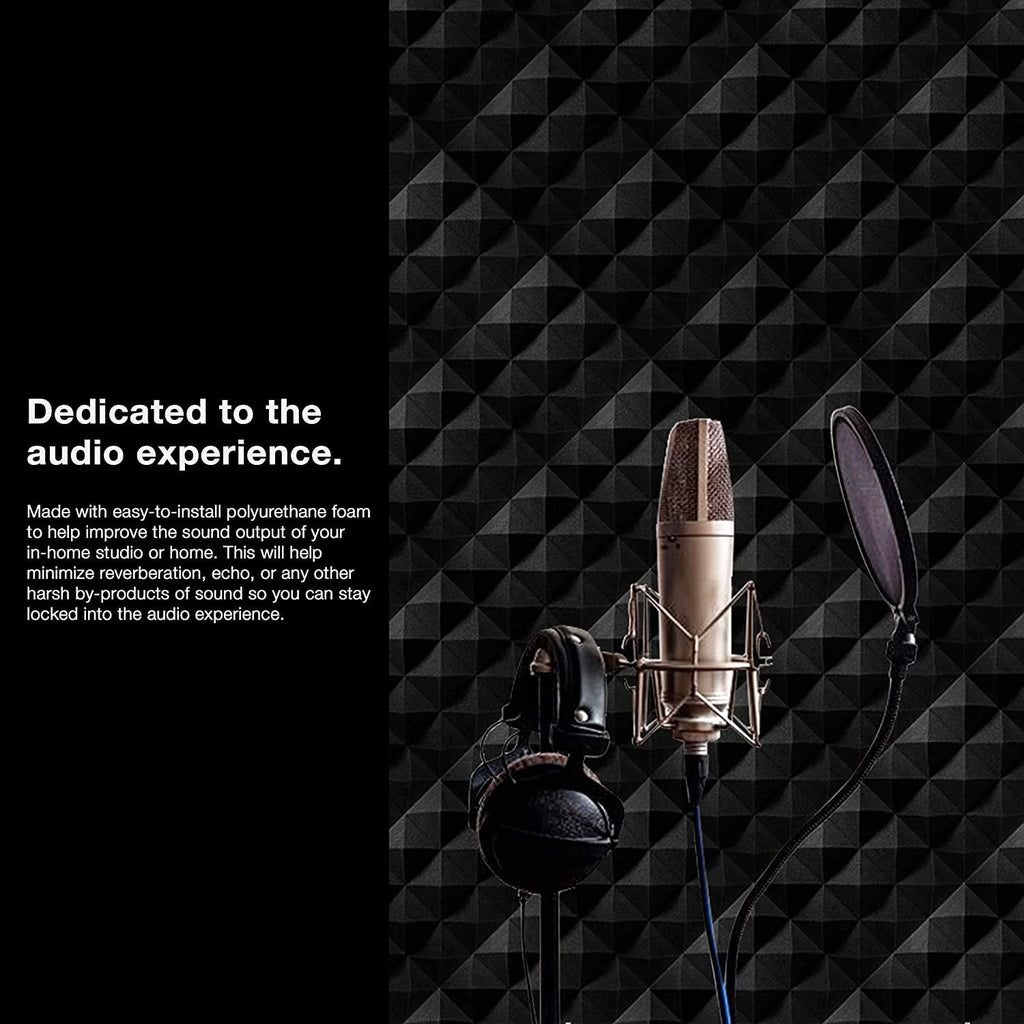 Black 12 Pack Acoustic Foam Panels D687682